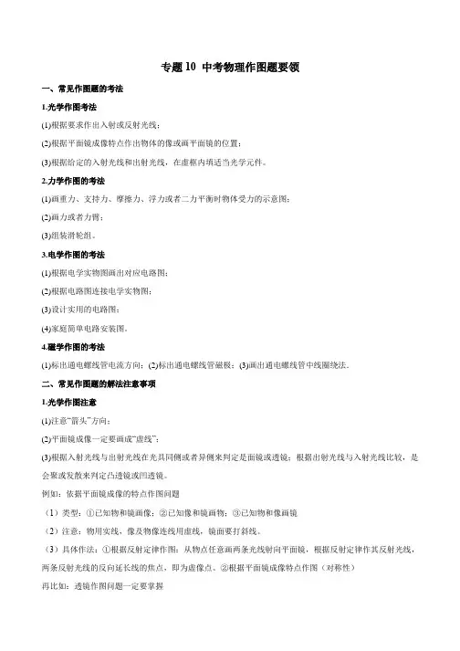 中考物理知识手册 专题10 中考物理作图题要领.docx