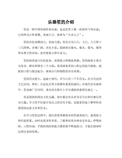 乐器笙的介绍