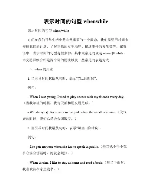 表示时间的句型whenwhile