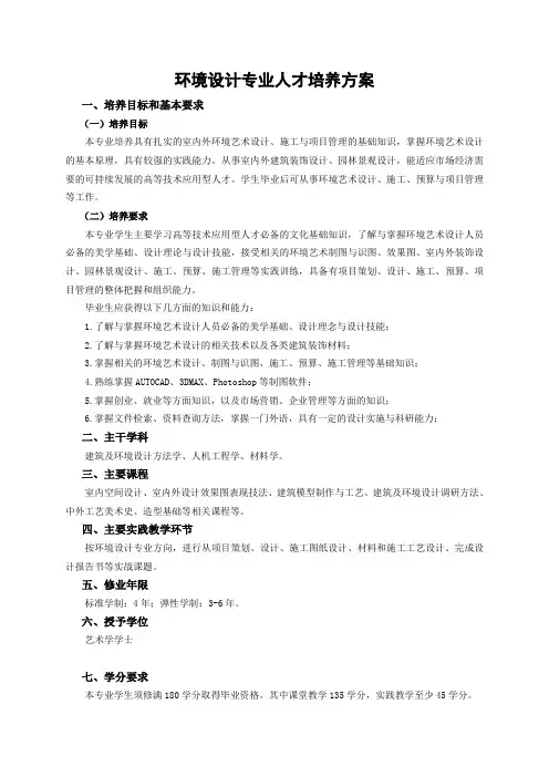 环境设计专业人才培养方案