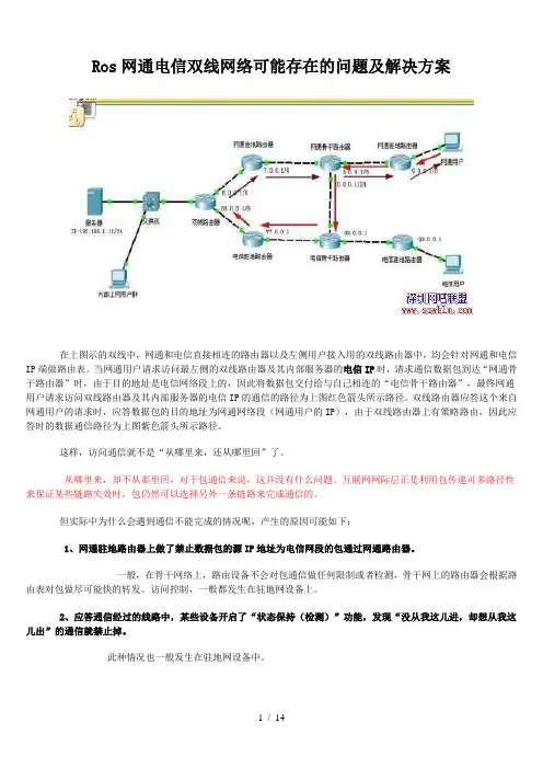 Ros网通电信双线网络可能存在问题及解决方案