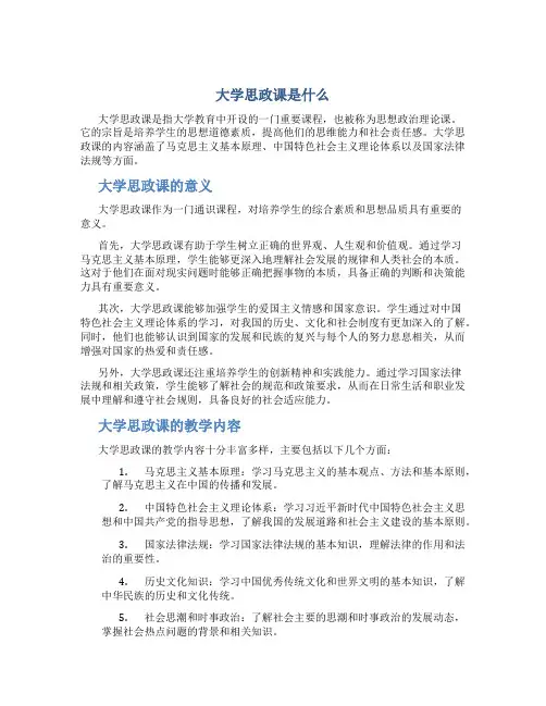 大学思政课是什么