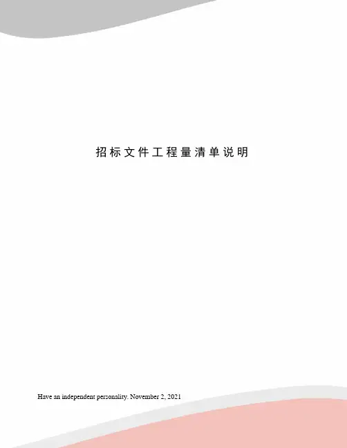招标文件工程量清单说明