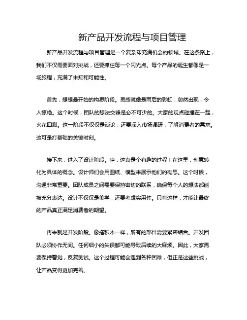 新产品开发流程与项目管理