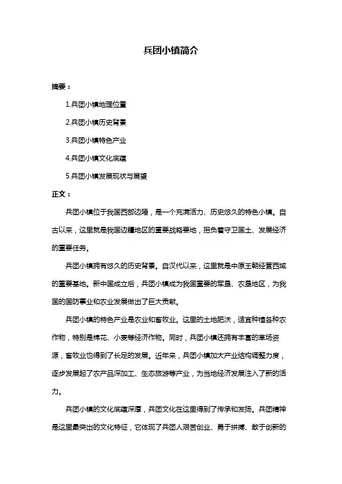 兵团小镇简介
