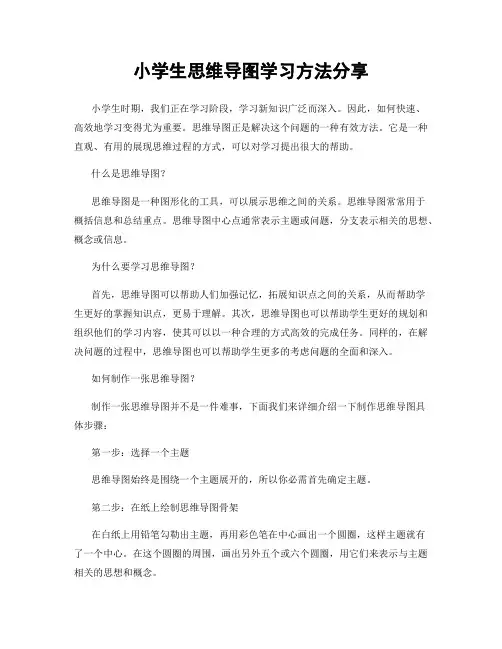 小学生思维导图学习方法分享