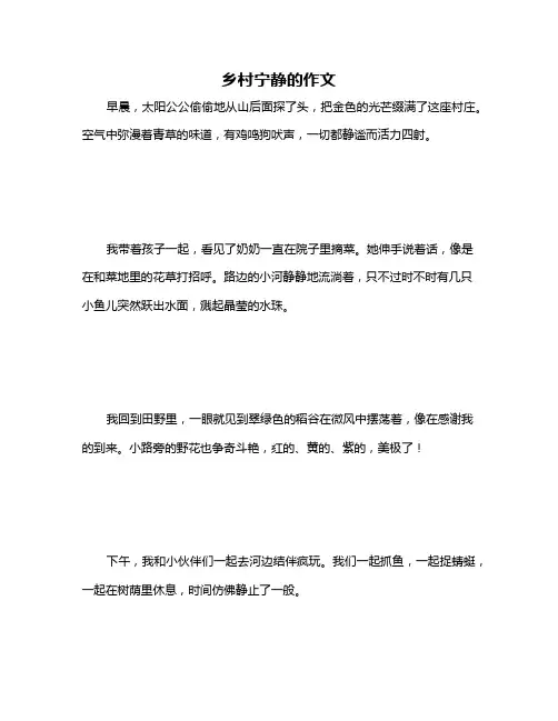 乡村宁静的作文