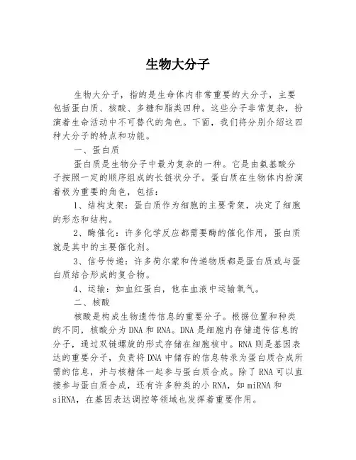 生物大分子3篇