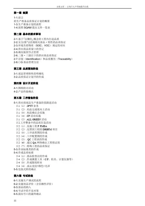 丰田供应商质量保证手册