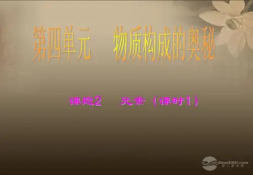 河南省郸城县光明中学九年级化学上册 第3单元 物质构成的奥秘 课题3 元素教学课件1 新人教版