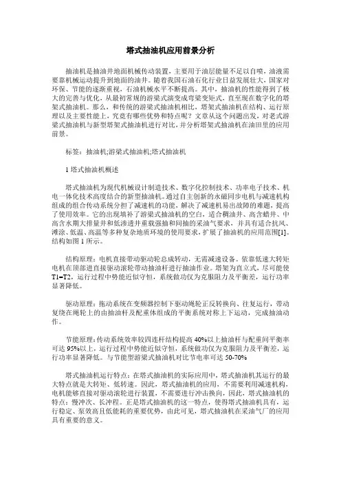 塔式抽油机应用前景分析