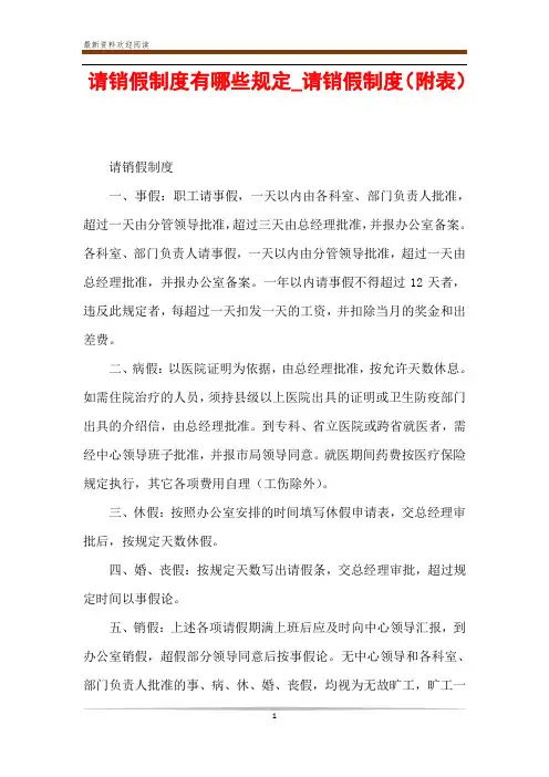 请销假制度有哪些规定_请销假制度(附表)