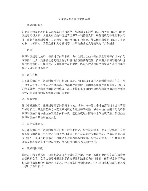 企业规章制度如何审核流程