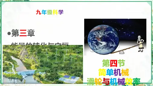 浙教版九年级科学上册同步精品课堂3.4.3滑轮与机械效率(课件)