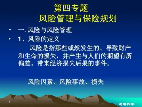 第四专题风险管理与保险规划
