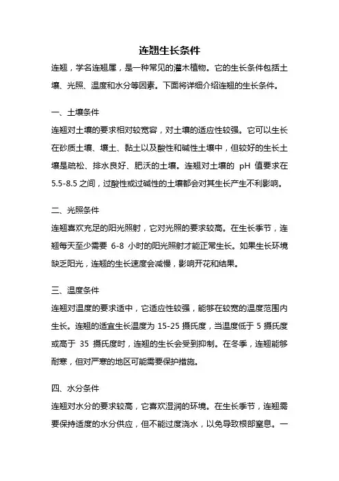 连翘生长条件