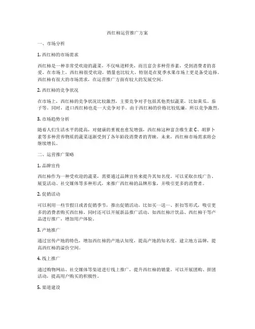 西红柿运营推广方案
