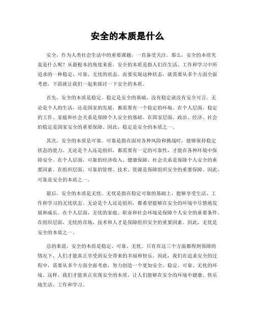 安全的本质是什么