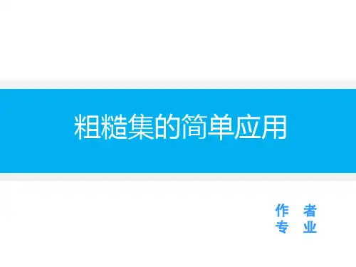 粗糙集的简单应用解析