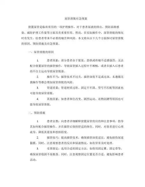 尿管滑脱应急预案