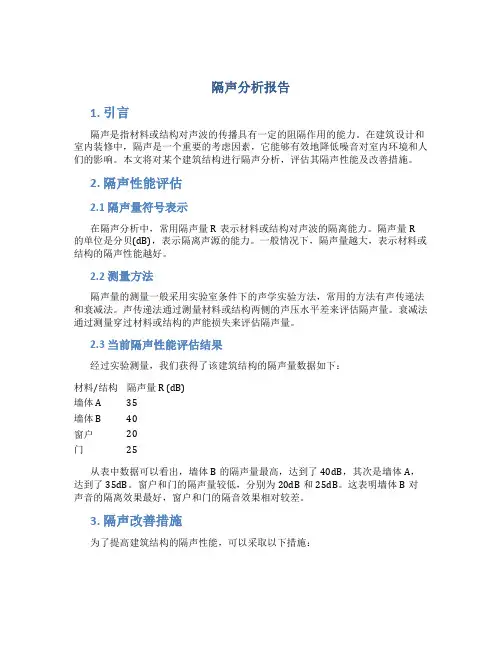 隔声分析报告