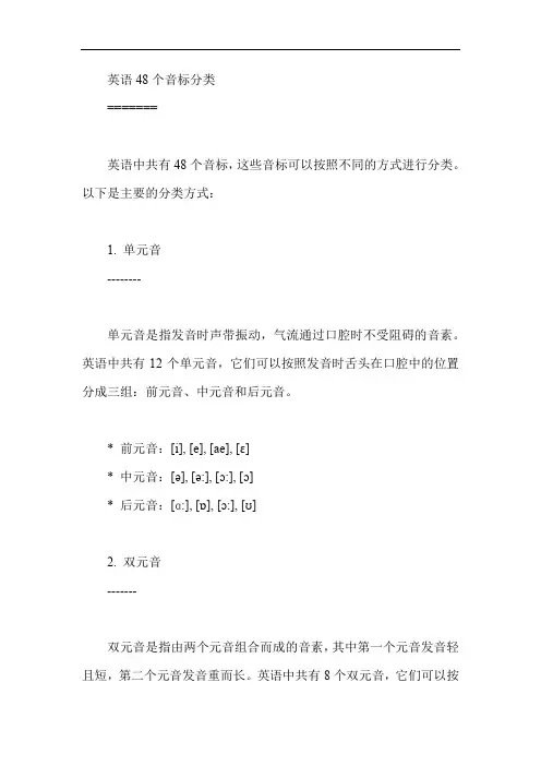 英语48个音标分类