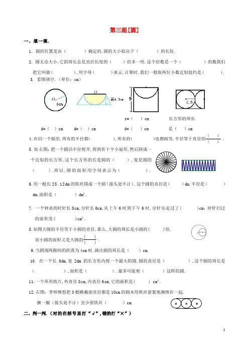 五年级数学下册专项复习空间与图形第三组圆苏教版