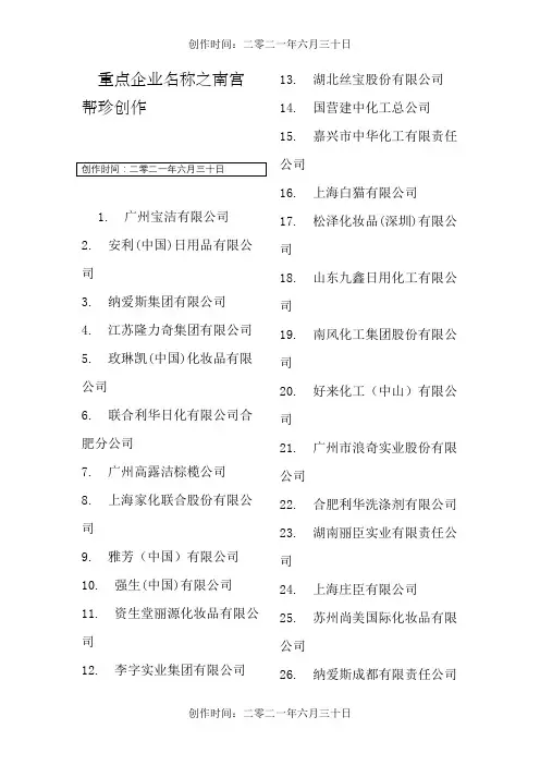 日化100强