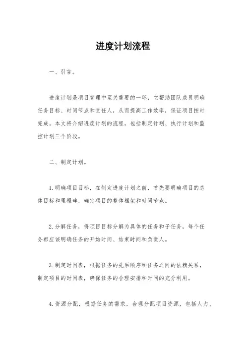 进度计划流程