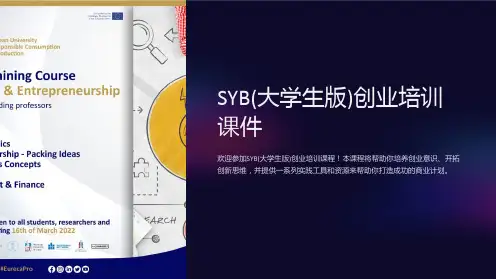 SYB(大学生版)创业培训课件