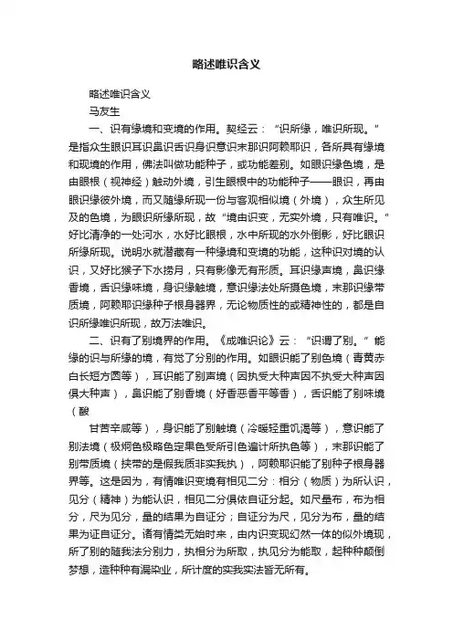 略述唯识含义
