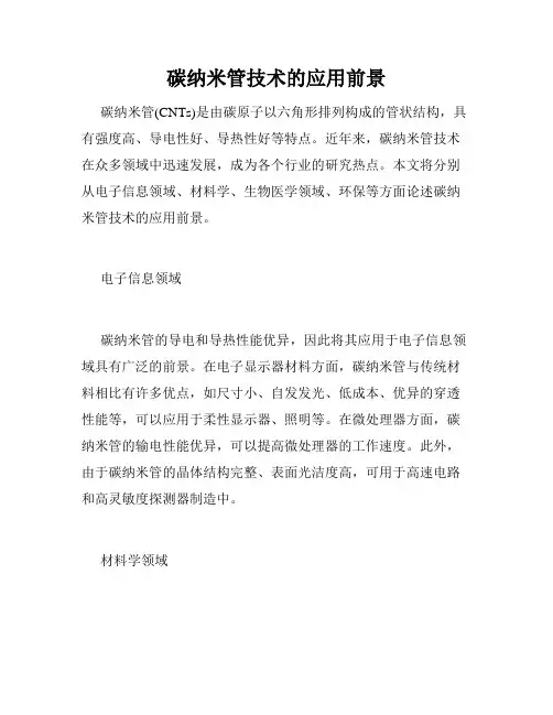 碳纳米管技术的应用前景