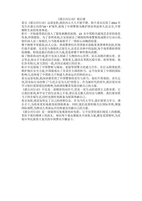 《湄公河行动》观后感