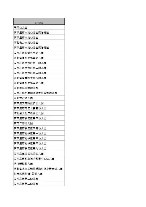 石家庄幼儿园名录