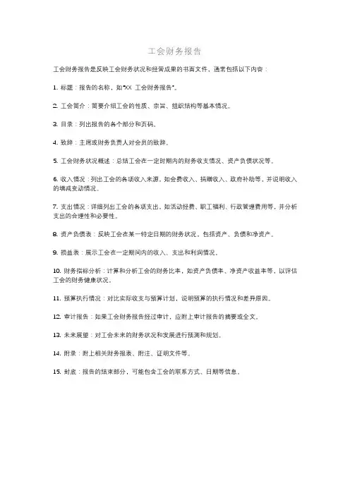 工会财务报告