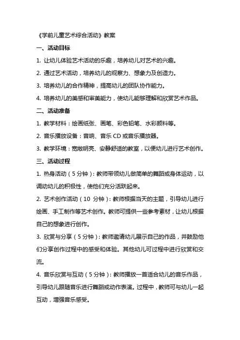 《学前儿童艺术综合活动》教案