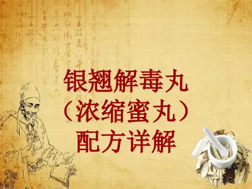 中成药配方详解：银翘解毒丸(浓缩蜜丸)