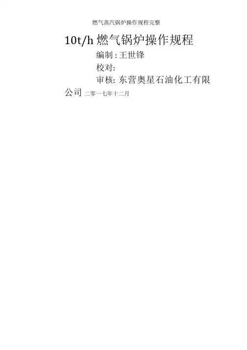 燃气蒸汽锅炉操作规程完整