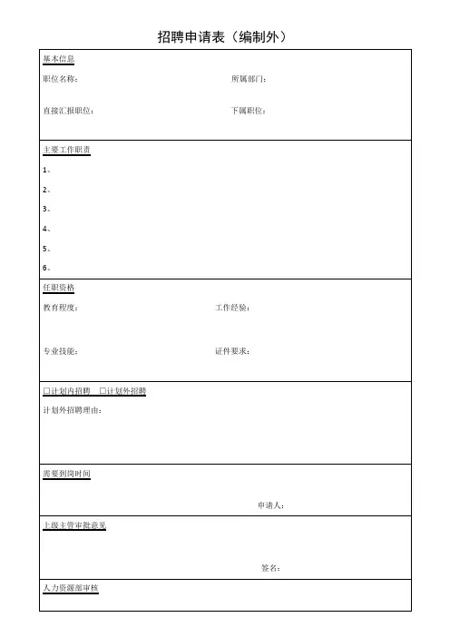 人事表格大全(完整版)