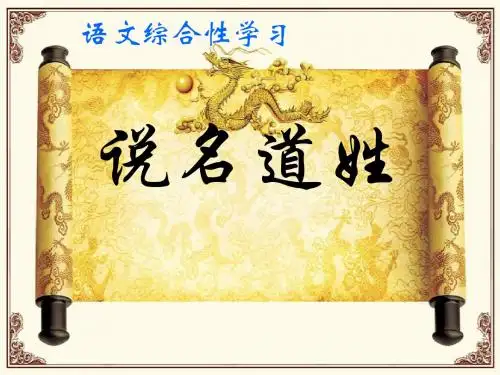 苏教版五年级语文上册  综合实践活动-说名道姓