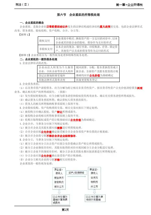 第09讲_企业重组的所得税处理