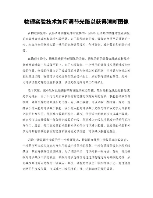 物理实验技术如何调节光路以获得清晰图像