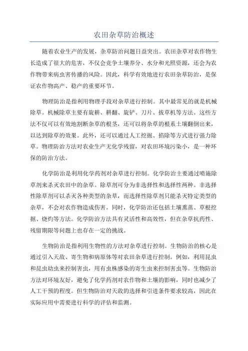 农田杂草防治概述