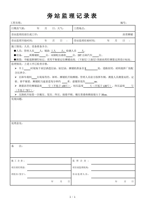 市政-沥青摊铺-旁站