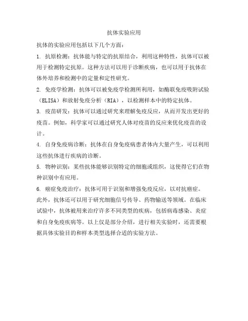 抗体实验应用