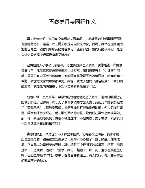 青春岁月与同行作文