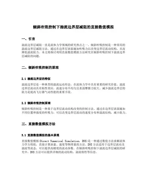 倾斜吹吸控制下湍流边界层减阻的直接数值模拟