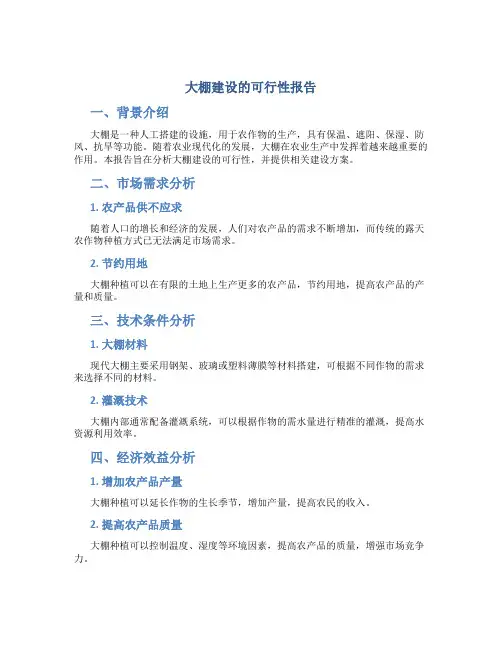 大棚建设的可行性报告