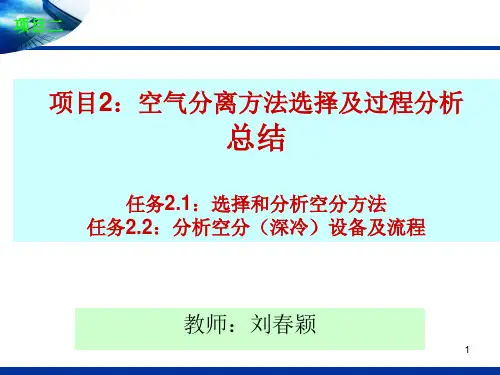 2：空气分离过程分析 总结综述