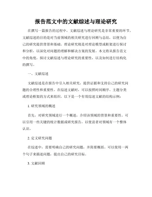 报告范文中的文献综述与理论研究